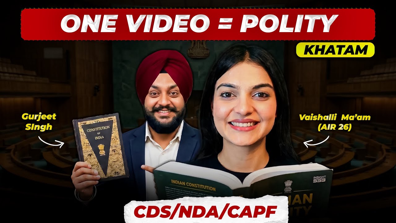 5 Marks done ✅ Complete Polity from this video in CDS 1 2026 | NDA 1 2026 | By Vaishalli Ma’am