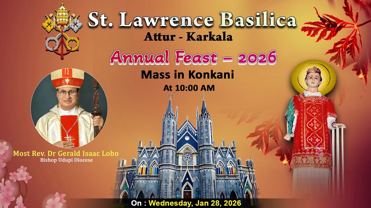 St Lawrence Basilica, Attur | Annual Feast | Day 4 | Mass in Konkani | 10.00 AM  | Daijiworld Udupi