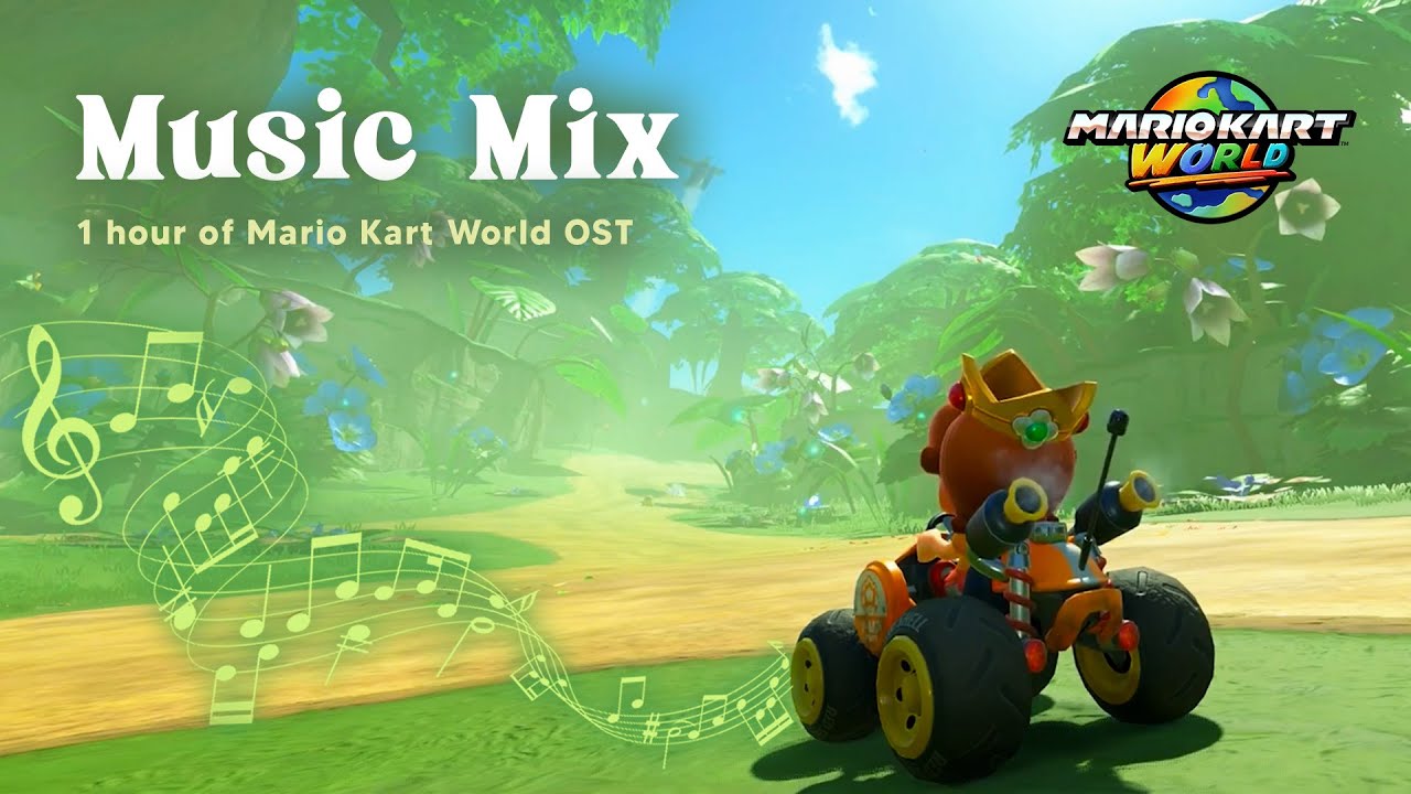 1 hour of Mario Kart World BGM 🍃🎵 Gameplay Day/Night Cycle 🎧 No SFX || Only Music