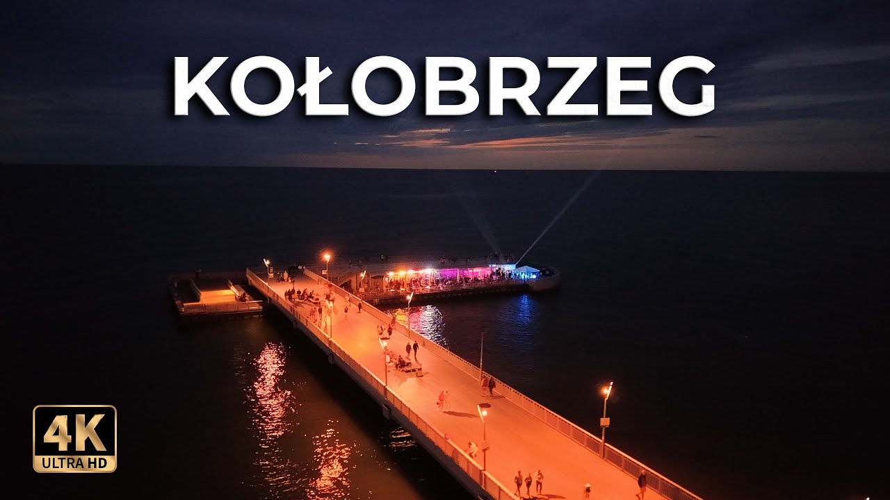 Nocny Kołobrzeg zachwyca! Kołobrzeg z drona (Lato 2025) [4K]