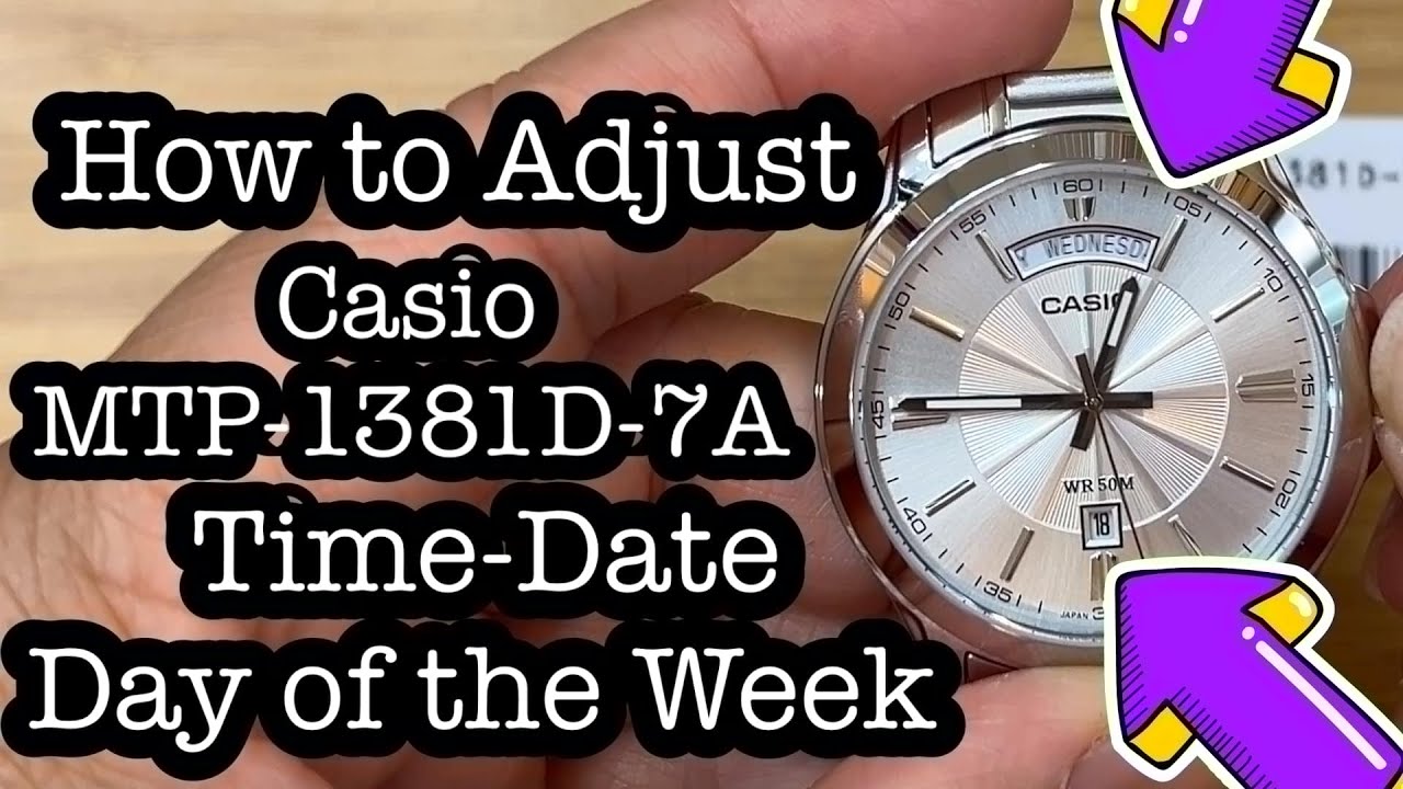 How to adjust Time , Date and Day of the week Casio | MTP-1381D-7A