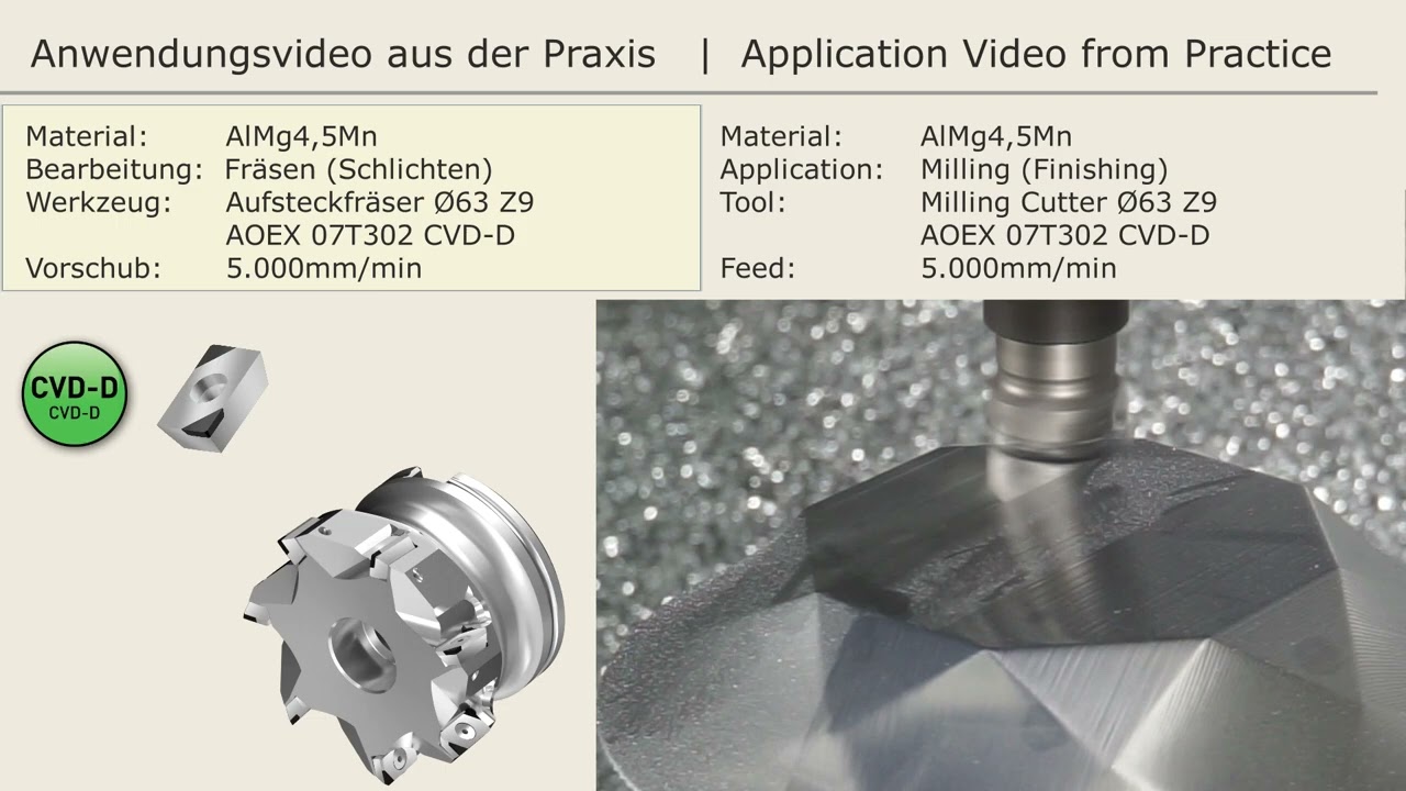Fr&auml;sen mit CBN und Dia Messerk&ouml;pfen /Milling with CBN and dia cutter /Frezowanie głowicami CBN i dia