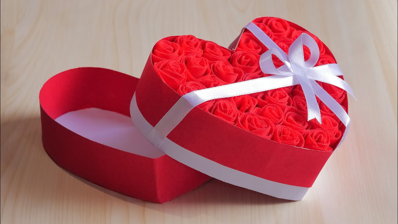 Как сделать бумажную подарочную коробку в форме сердца — Heart Box | Тканевая сумка своими руками