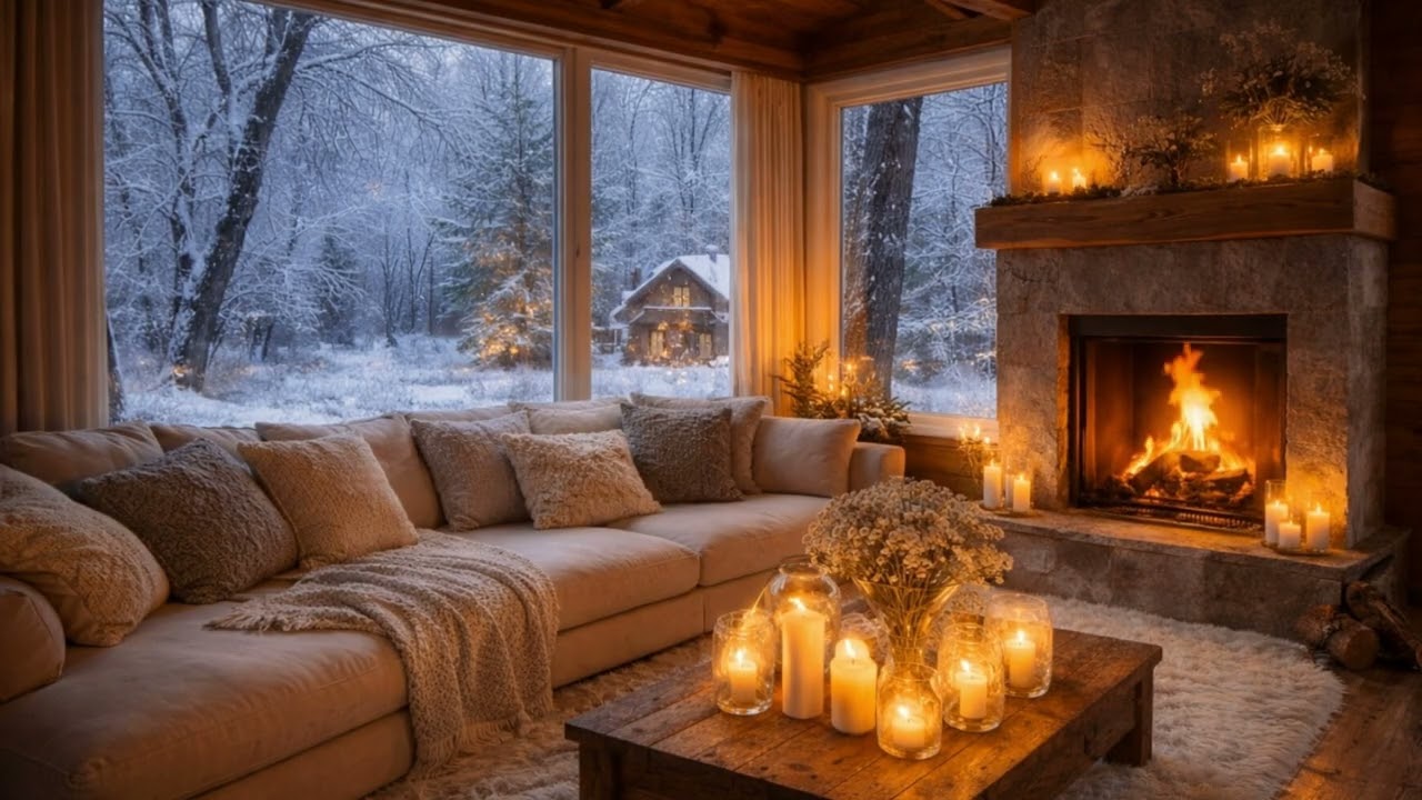 Winter Fireplace Piano | Cozy Relaxing Music for Sleep, Study, Work & Stress Relief (5.5 Hours)