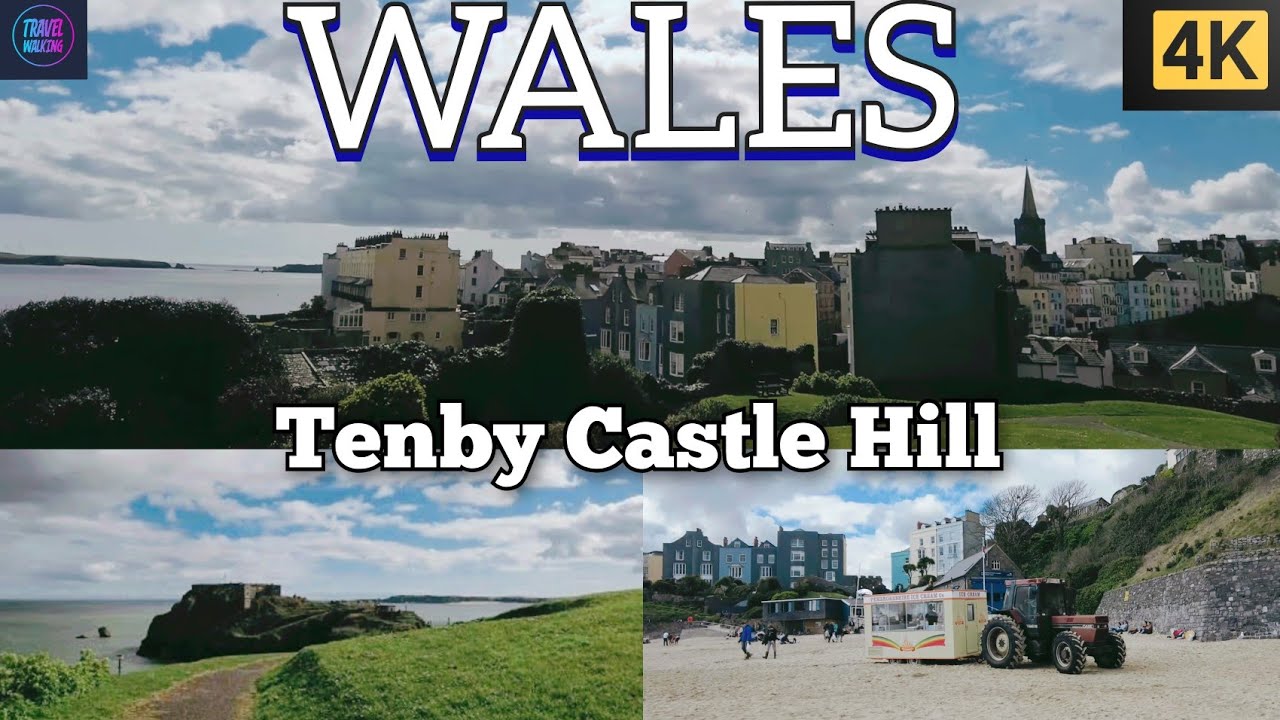 Tenby Castle Hill, Wales | 4K Scenic Views | Exploring Historical Landmark