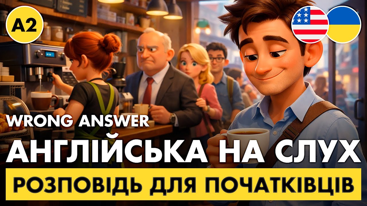 Англійська на слух || Слухаємо просту англійську розповідь з перекладом || 😅 Wrong Answer (A2)