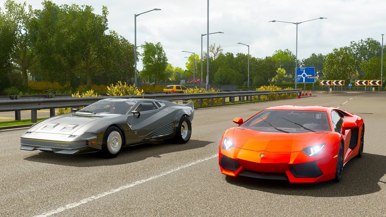 Forza Horizon 4 Drag race: Quadra Turbo-R VTECH vs Lamborghini Aventador