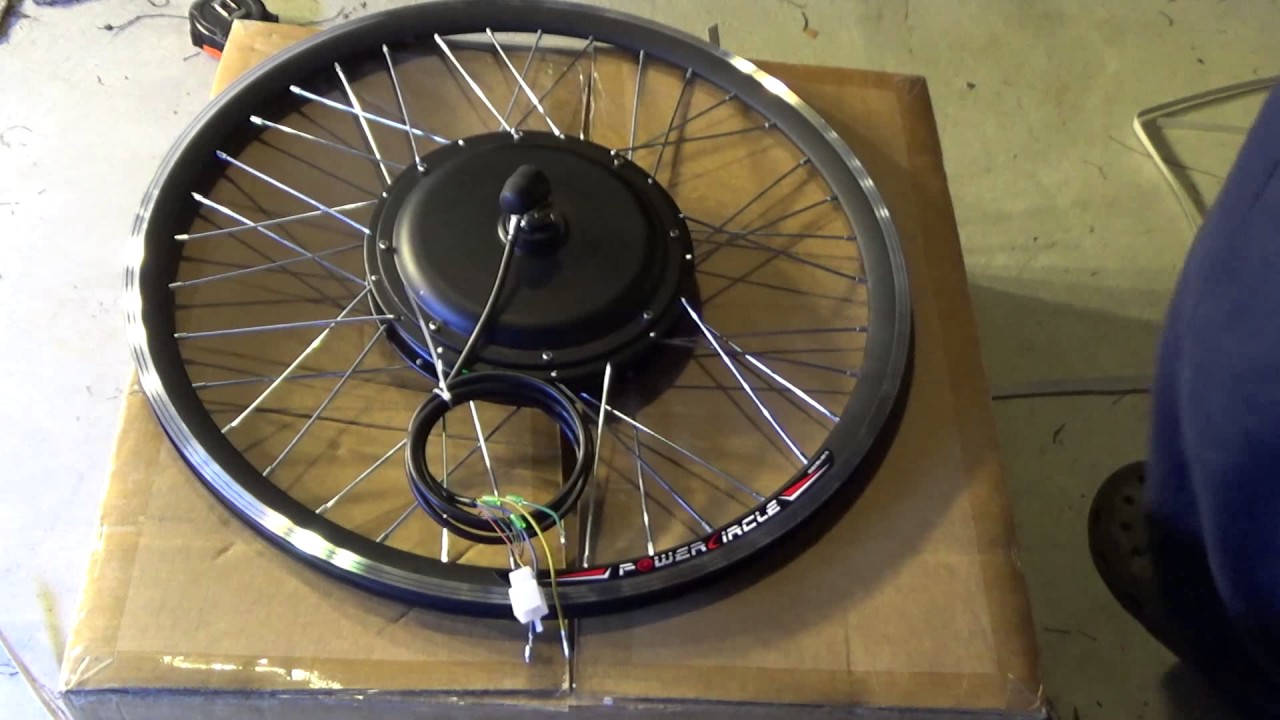 Unbox: 1000W 48V Electric Bike brushless Front hub motor conversion kit w/ Standard 26" rim