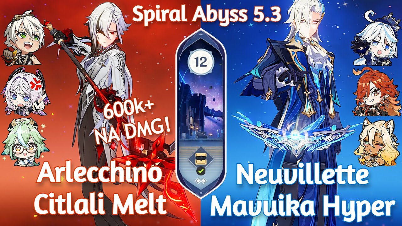 C0 ARLECCHINO CITLALI MELT x C0 NEUVILLETTE HYPERCARRY - Spiral Abyss 5.3 Floor 12 | Genshin Impact