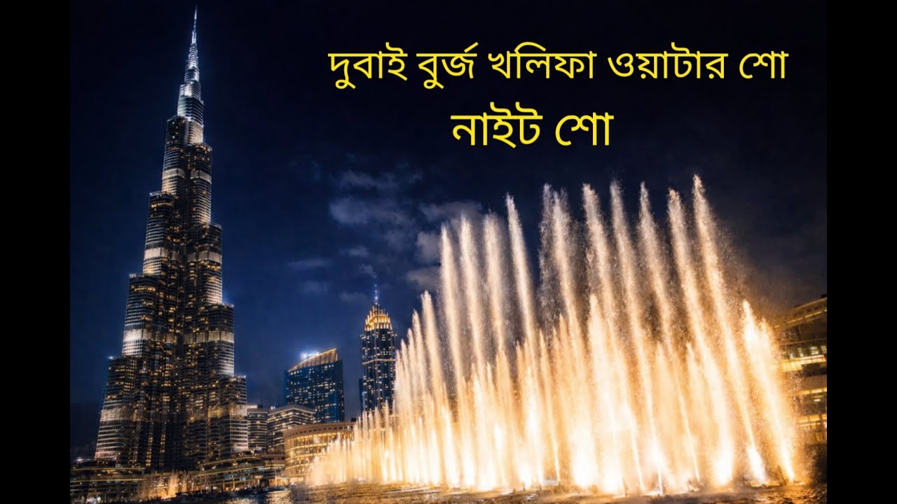 দুবাই বুর্জ খলিফা ওয়াটার শো 🌃 | বিশ্বের সবচেয়ে সুন্দর ফাউন্টেন শো | Dubai Fountain Night Show
