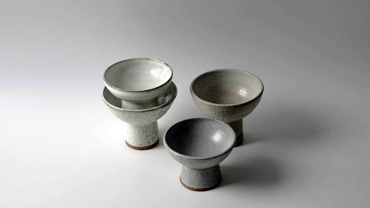 Relaxing Pottery Trowing & Trimming | How to make ceramic Pedestal Bowl | 굽 높은 도자기 볼 만들기