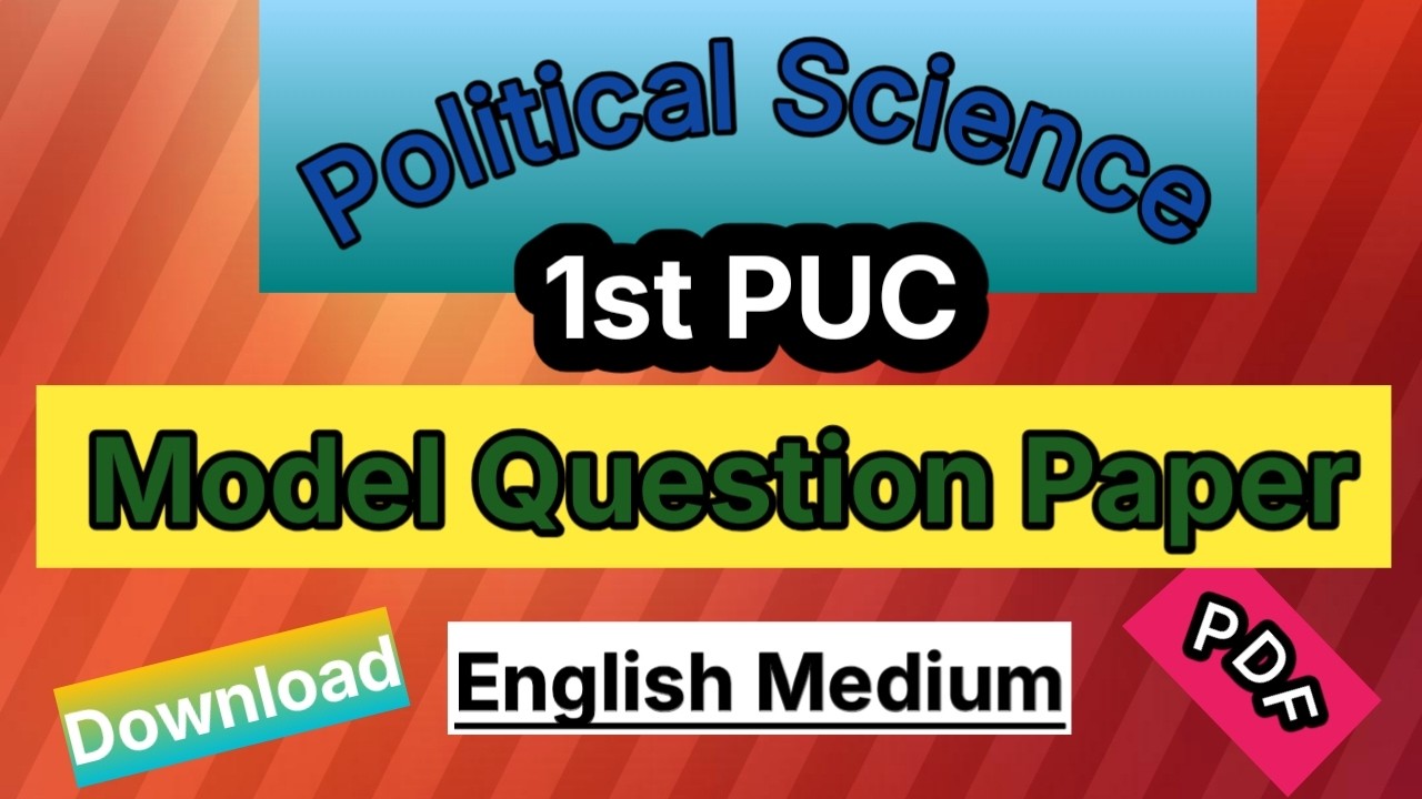 1st PUC political science English  version Model Question Paper  Download PDF Format