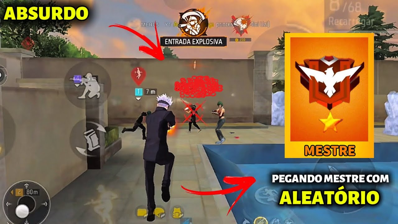 PEGANDO MESTRE COM ALEATÓRIO!! ABSURDO QUE EU TAVA FAZENDO NESSAS PARTIDAS SQUAD!! FREE FIRE MÓBILE 