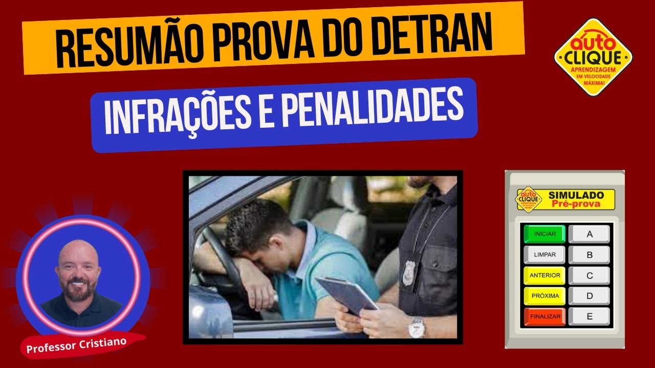PASSAR NA PROVA DO DETRAN - INFRA&Ccedil;&Otilde;ES E PENALIDADES - RESUMO PROVA #provasimuladadodetran #detran