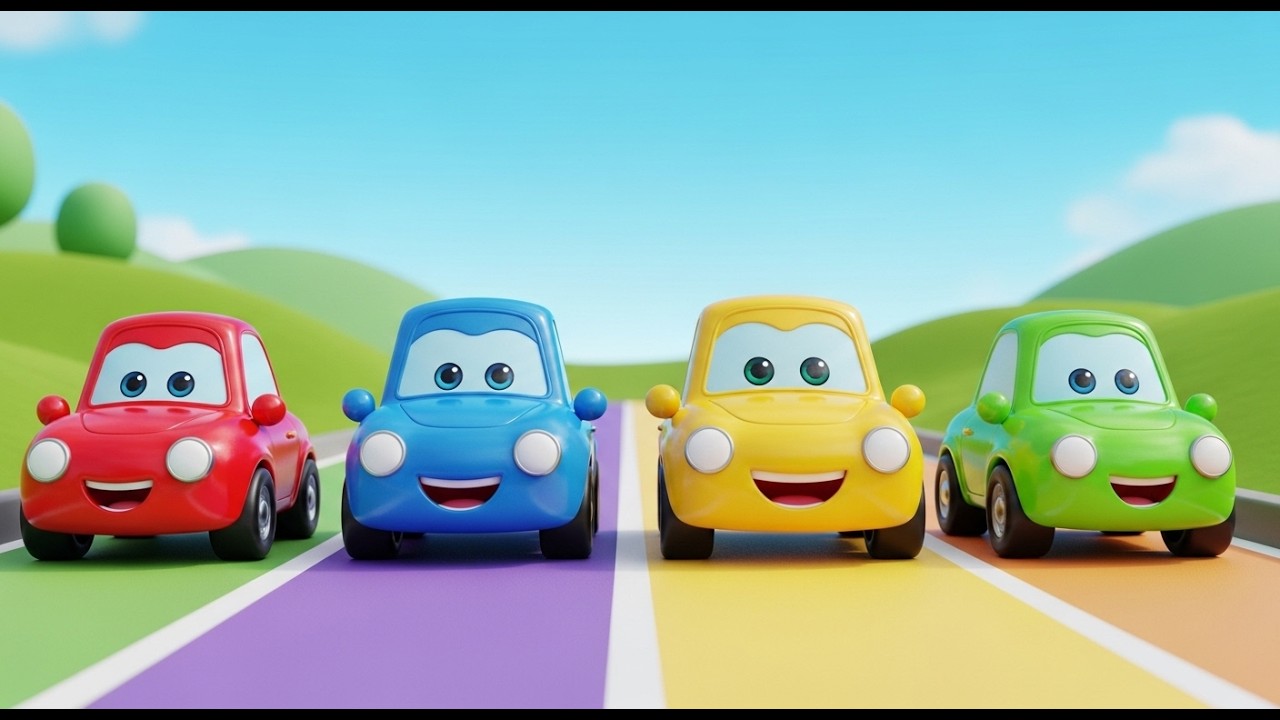Quatro Carrinhos de Brinquedo Pequenos Zoom Zoom Zoom | Canção de Carros e Velocidade