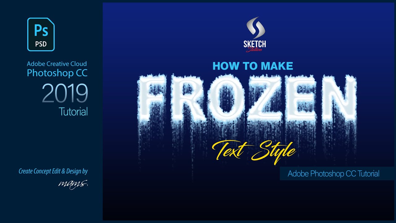 Frozen Ice Text Effect in Photoshop CC I Sketch Station