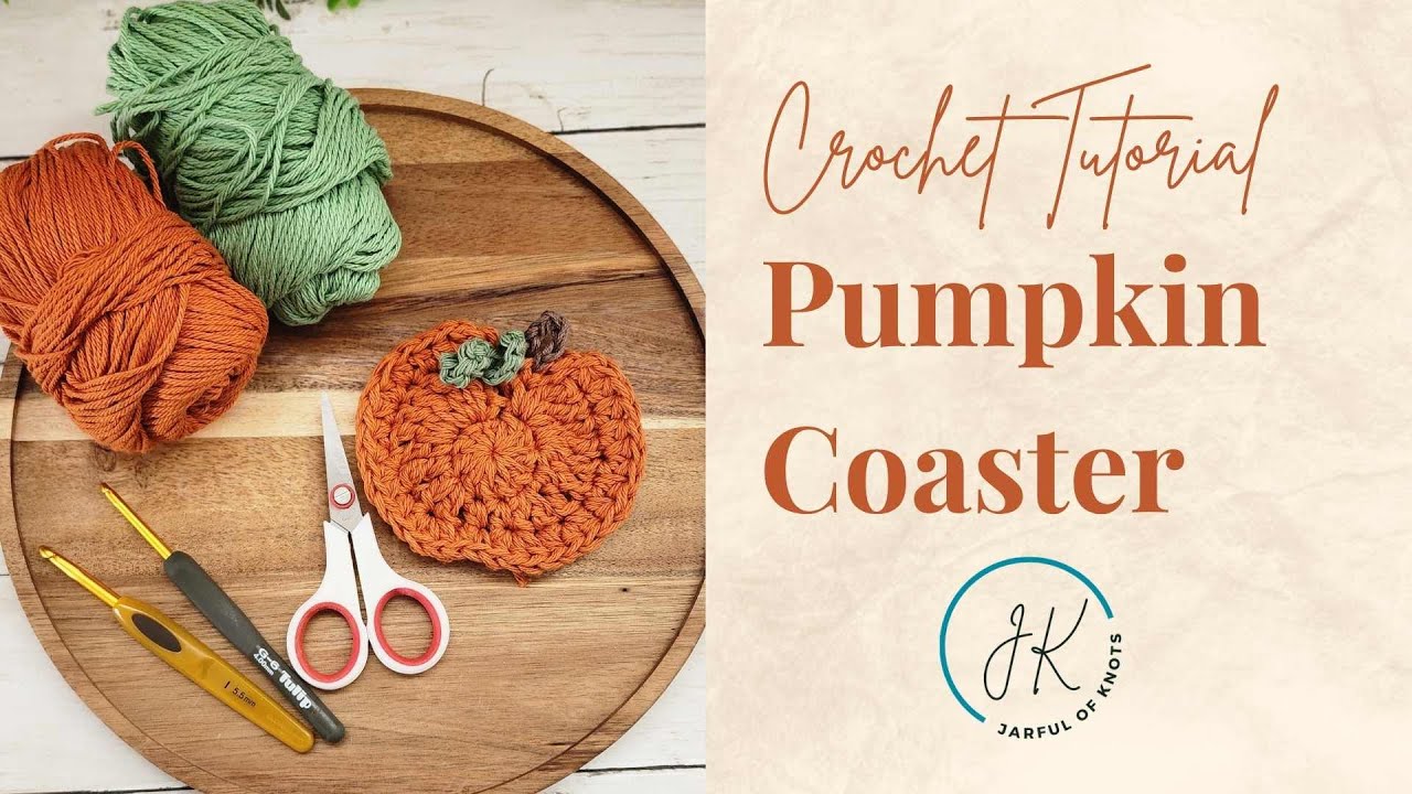 No-Sew Pumpkin Coaster Pattern Tutorial #freecrochetpattern #crochet #crochetpumpkin