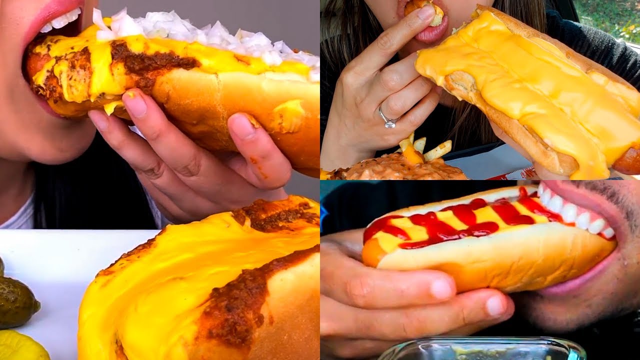 ASMR BEST CHEESY HOT DOGS *SATISFYING* MUKBANG COMPILATION