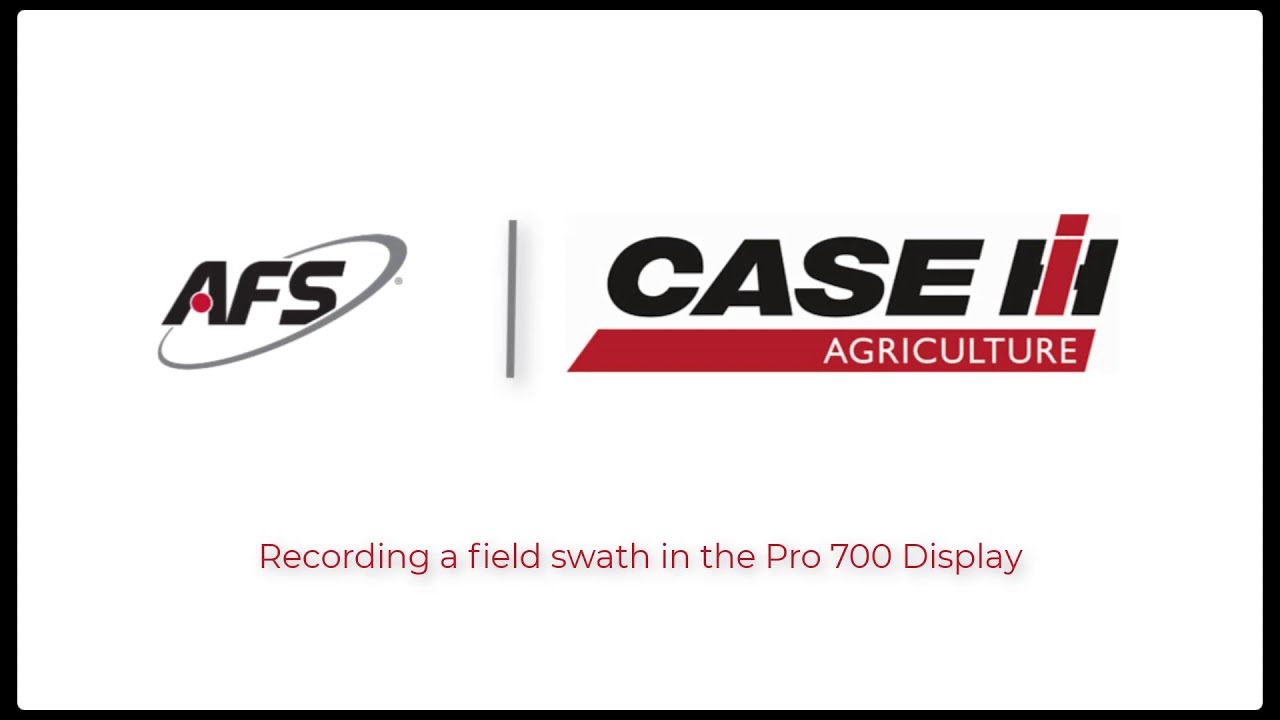 Recording a field swath in the Pro 700 Display