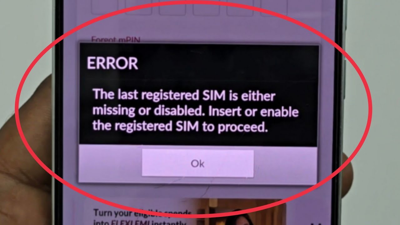 Axis Bank App Fix Error The Last Registered SIM is either missing or disabled. Insert or enable
