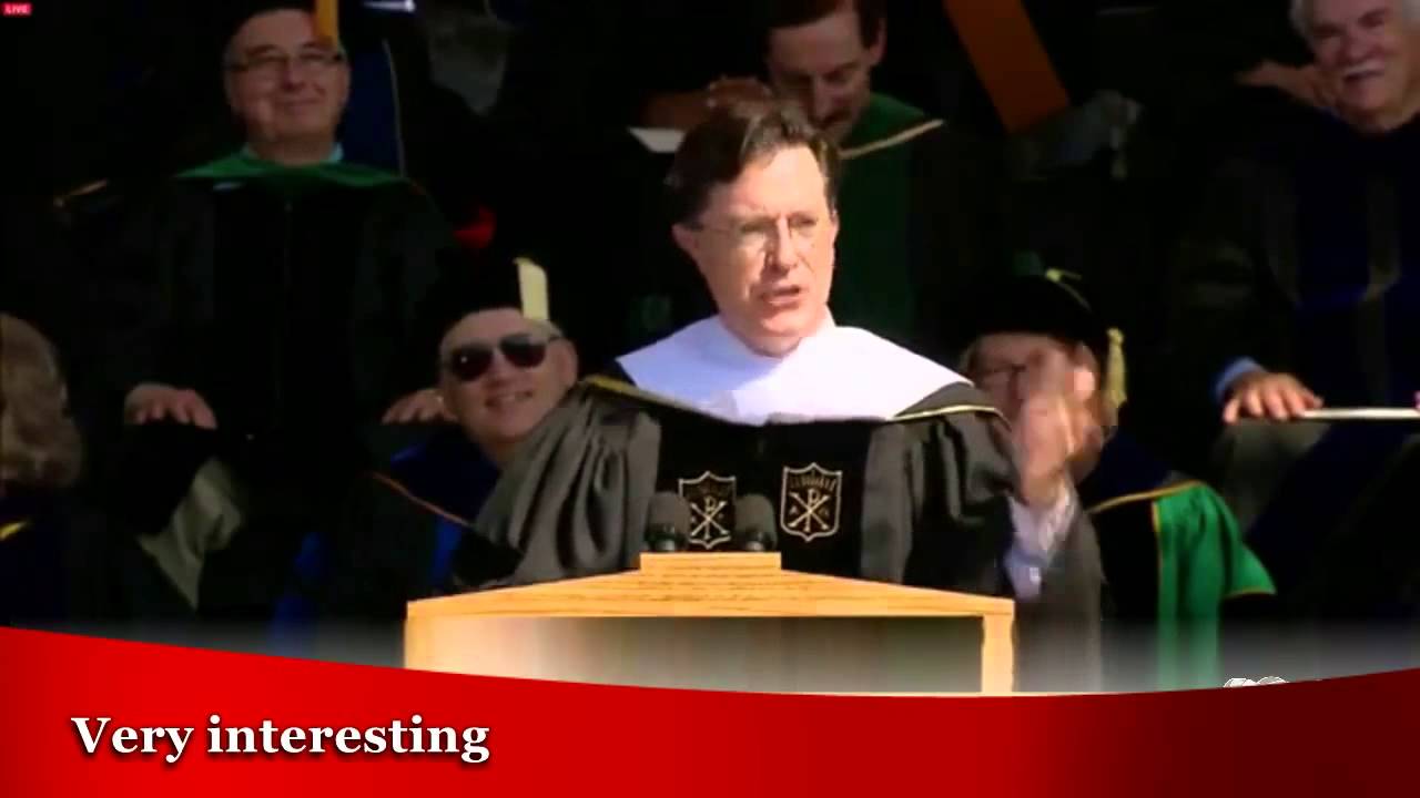 New Stephen Colbert gives a funny farewell to Wake Forest University class