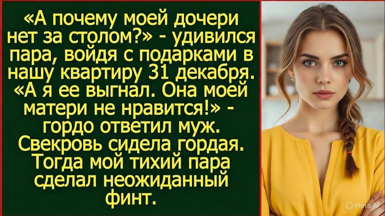 «А я ее отсюда выгнал. Она моей матери не нравится!» - гордо ответил муж моему отцу