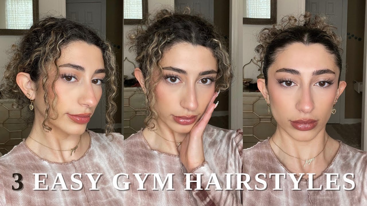 EASY gym hairstyles for curly hair!
