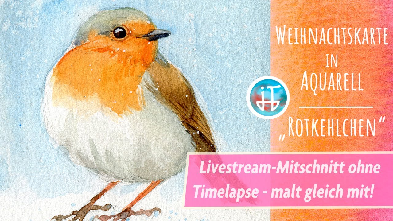 Weihnachtskarte in Aquarell - Schritt für Schritt
