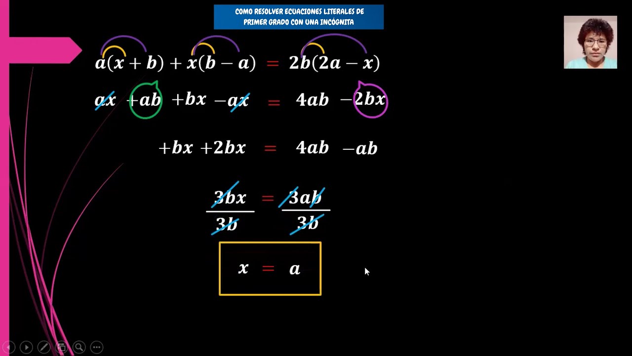COMO RESOLVER ECUACIONES LITERALES DE PRIMER GRADO CON UNA INCÓGNITA