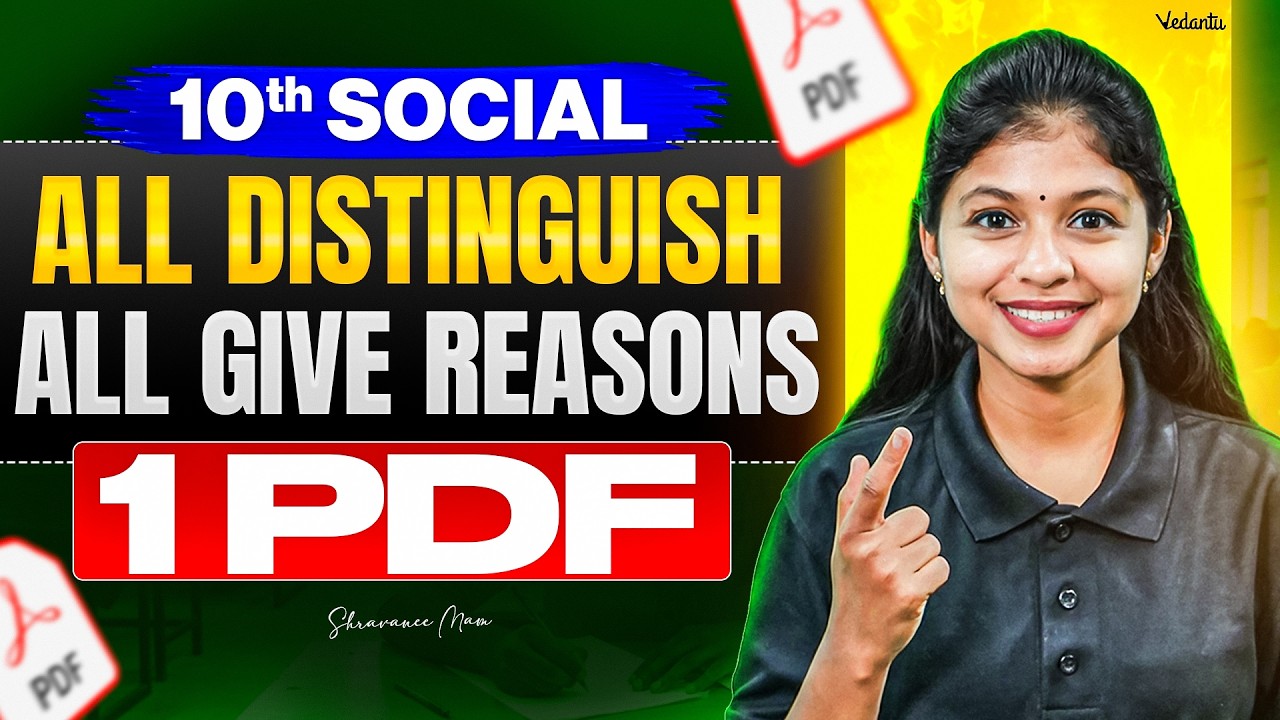 10th Social All Distinguish | Give Reasons | Answer key Notes PDF |  Public Exam 2026 | Shravanee