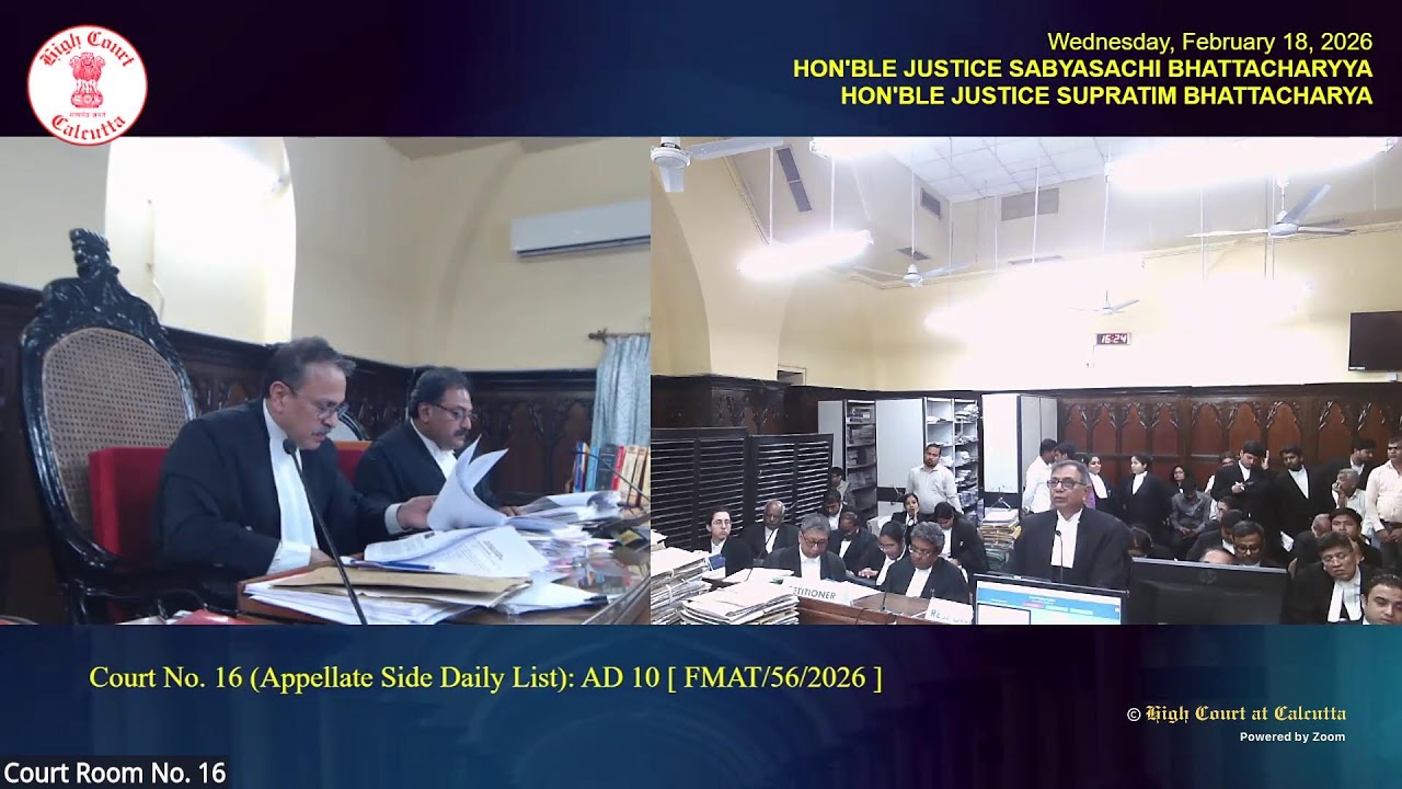 18 February 2026 | Court No. 16 | Live Streaming of the Court proceedings.