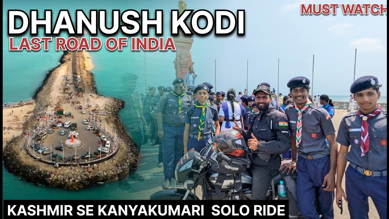 Dhanushkodi last road of india🤩 Kashmir to Kanyakumari Solo Ride || Day 14 #dhanushkodi #rameshwaram