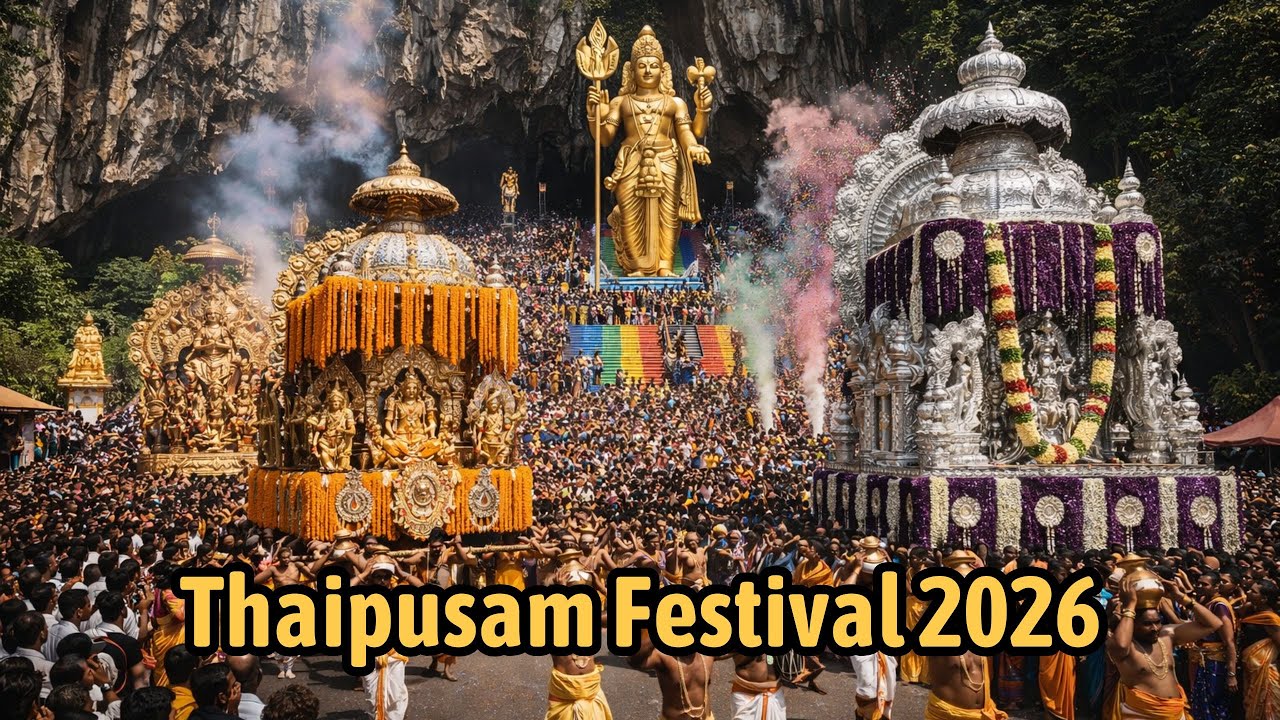 1.5 MILLION People! Thaipusam Festival 2026 Procession & Drums  Full Parade 4K