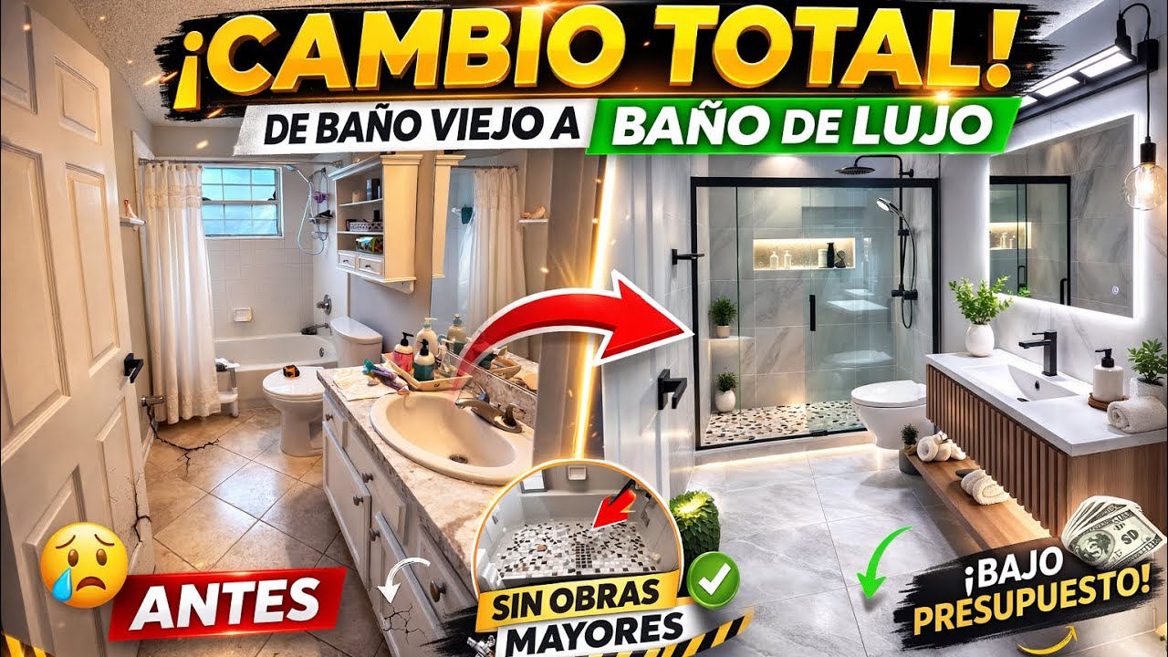 ¡Transformación TOTAL! De Tina a Ducha Moderna 🔥 Renovación Completa de Baño Estilo Boho 