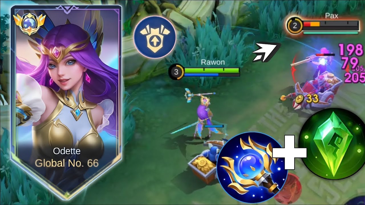 TOP GLOBAL ODETTE BRUTAL DAMAGE💀LEVEL 3 DAMAGE SESAKIT INI? KALIAN WAJIB COBA SIH BUILD & EMBLEM INI