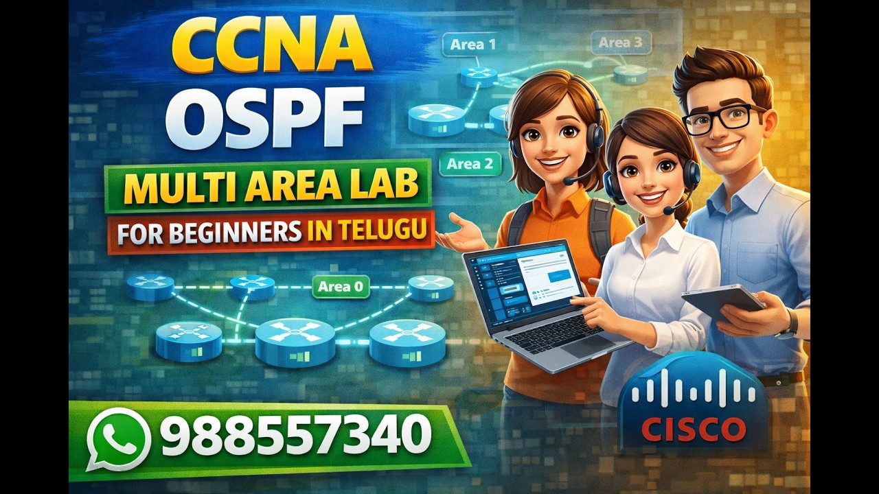 CCNA | OSPF Multi Area Lab For Beginners In Telugu | 17 | ✆ WhatsApp (9885573740)
