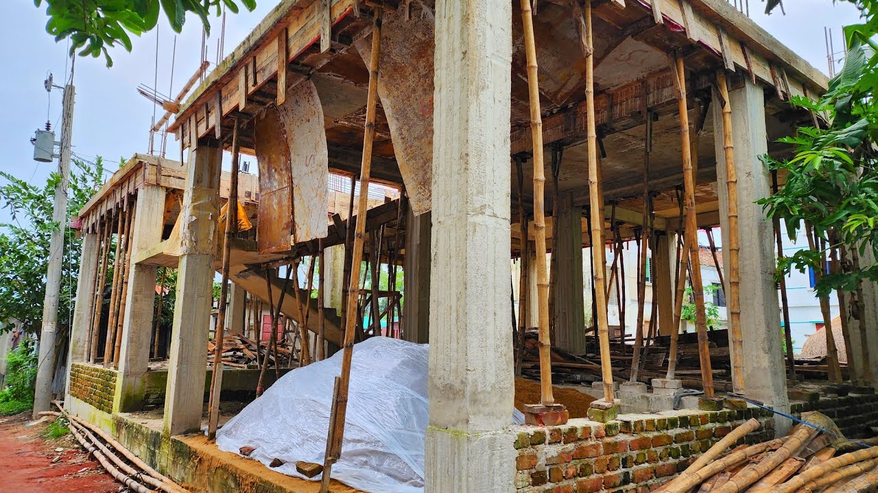৩ শতাংশ জায়গায় ২ ইউনিট বাড়ি ড্রয়িং সহ সাটারিং কতদিন পর খোলা #