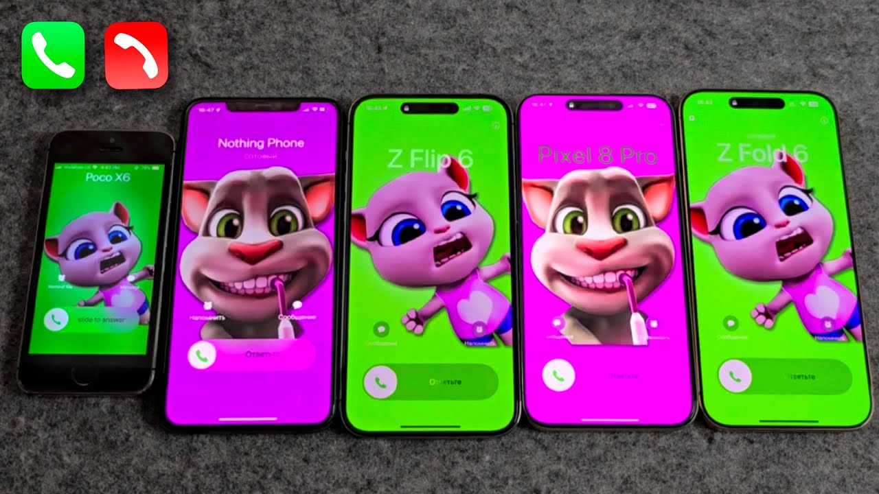 iPhone 16PM + iPhone 15PM + iPhone 14PM + iPhone 11PM + iPhone 5S Incoming Call at The same Time
