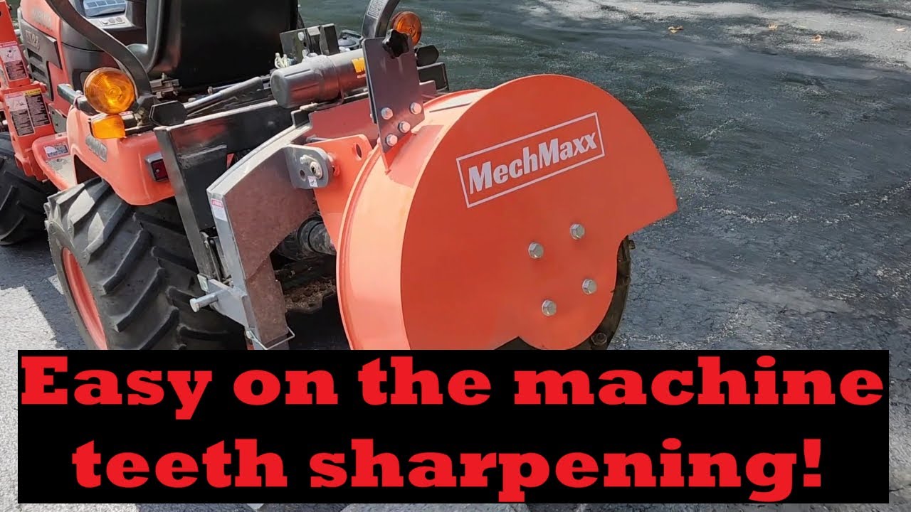 Измельчитель пней MechMaxx SG24. Быстрая и простая заточка зубьев на станке.
