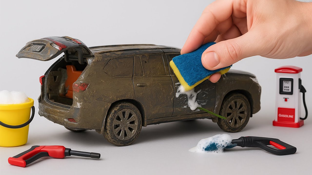 Super Realistic Cleaning of a 1:24 Toyota Crown After an Extreme Off-Road Adventure 🥵