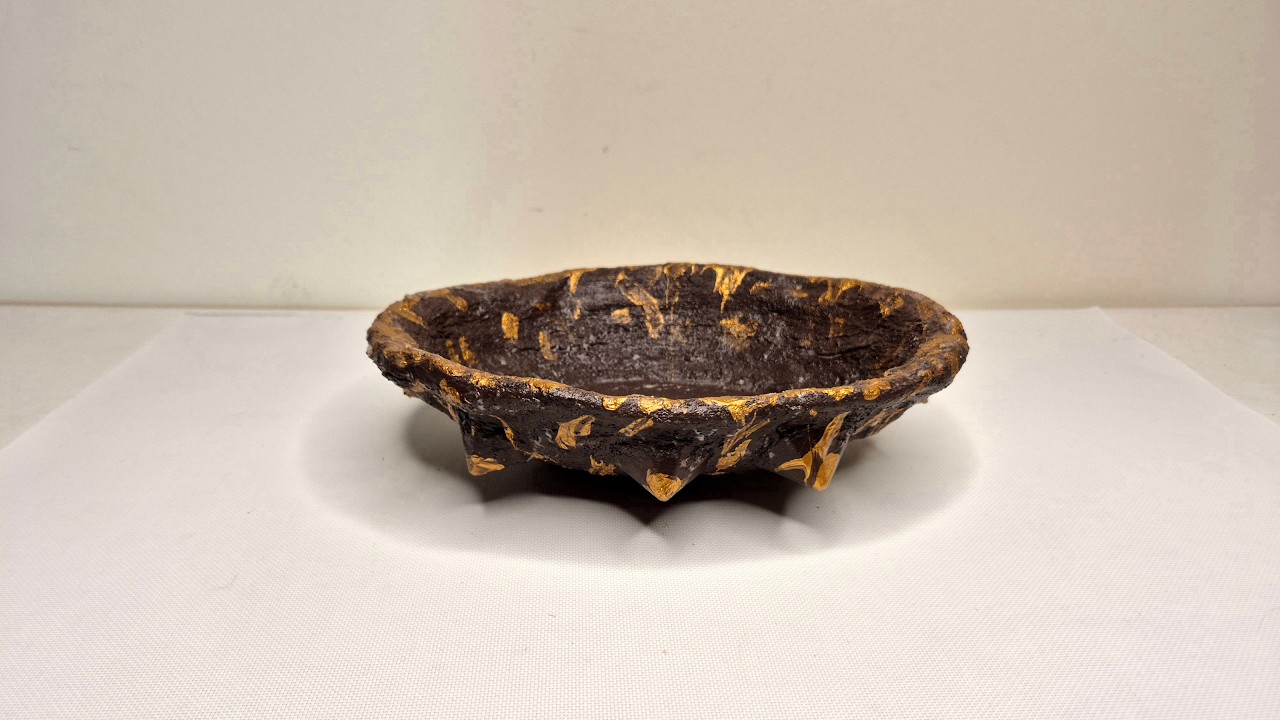 Funky Concrete Bonsai Pot with Unique Decorations