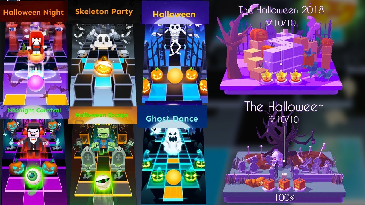 Rolling Sky & Dancing Line All Halloween Levels (HalloweenNight/Puzzle,SkeletonParty etc) SHAvibe
