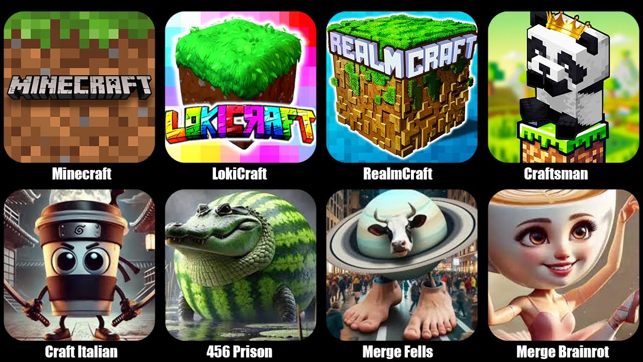 Итальянские Мемы в Майнкрафт,Merge Brainrot,LokiCraft,Minecraft,Craftman,RealmCraft,Merge Fells