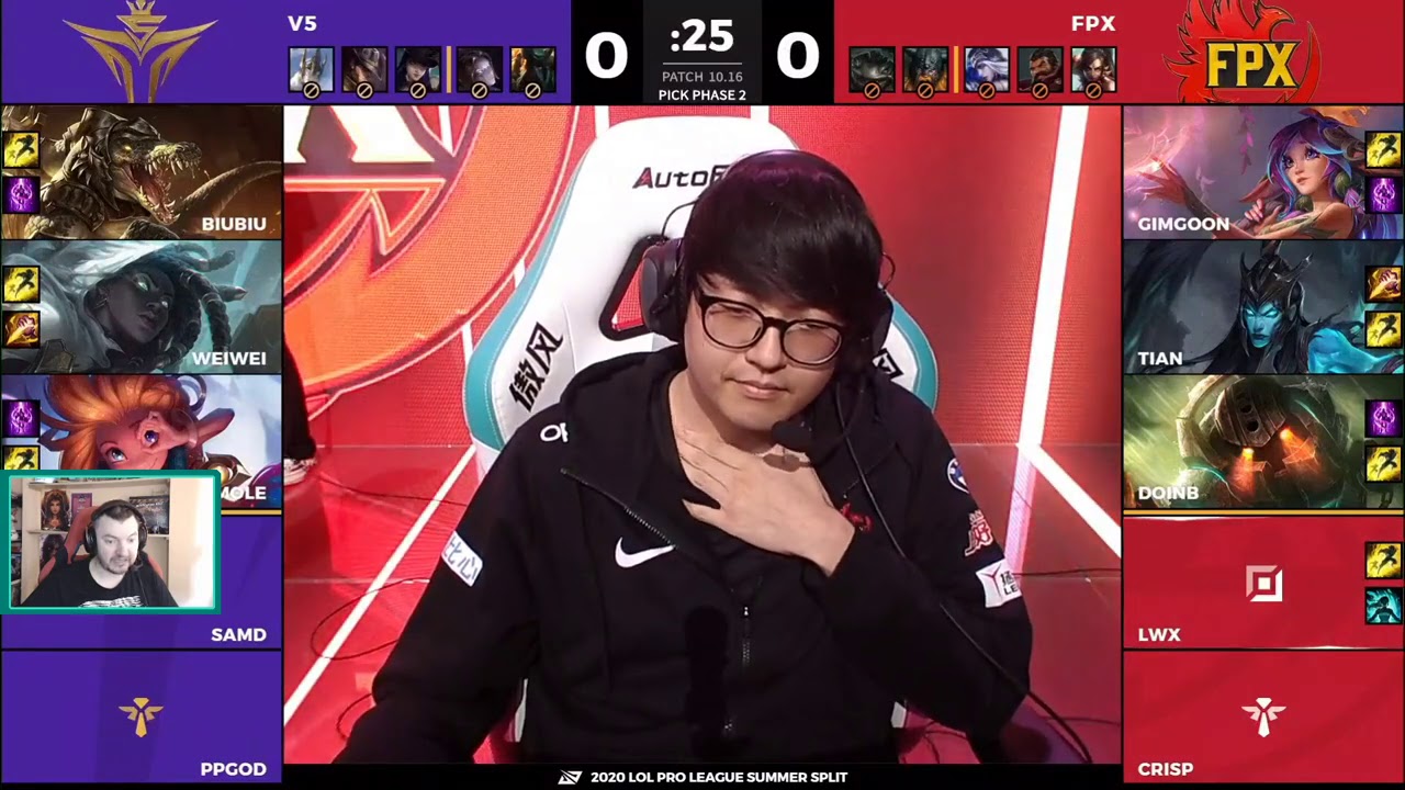 V5 vs. FPX Игра 1 | Play-Off LPL Summer 2020 | ЛПЛ Чемпионат Китая | FunPlus Phoenix Victory5