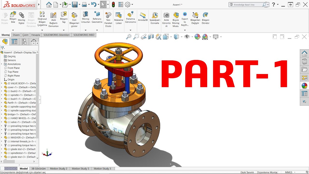 SOLİDWORKS BUHAR  AKIŞ  VANASI TASARIMI ( PART-1)  steam-flow-valve