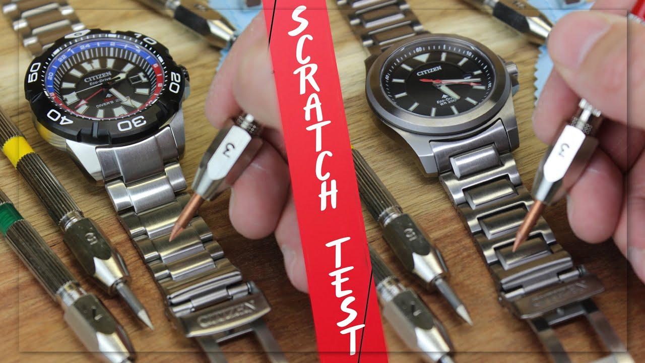 Scratch Test! - Citizen's Uncoated Stainless Steel (316L) VS Citizen's 