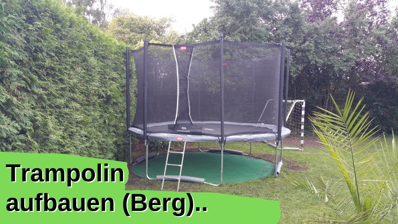 Trampolin aufbauen (Berg)