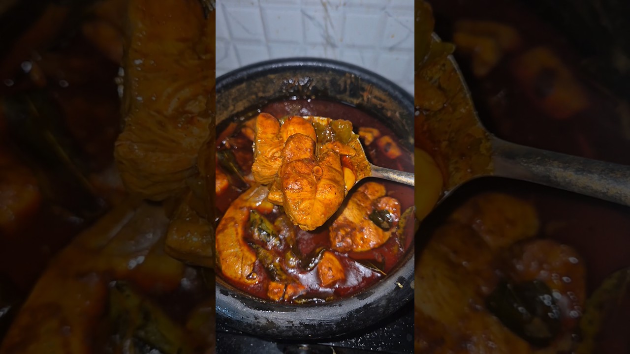 നല്ല നാടൻ വറുത്തരച്ച സ്രാവ് കറി | Kerala Style Shark Curry Recipe 😋 #fishcurry #shark #fish #cooking