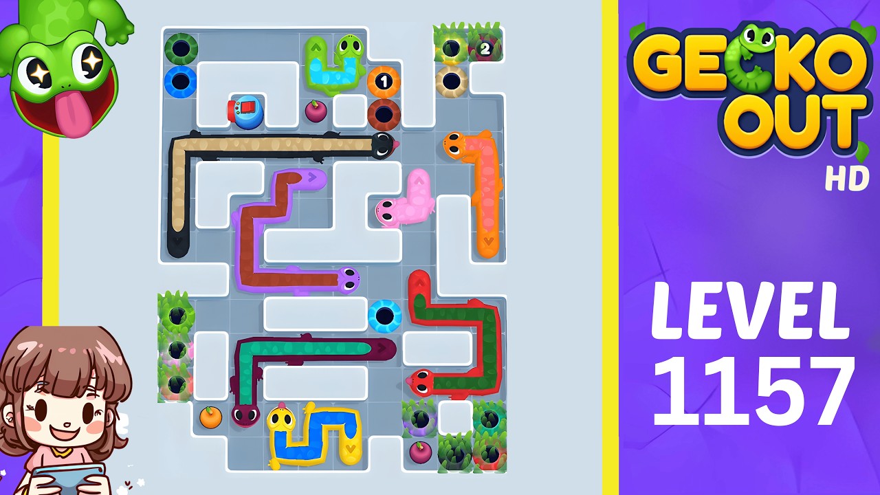 Прохождение уровня 1157 игры Gecko Out.