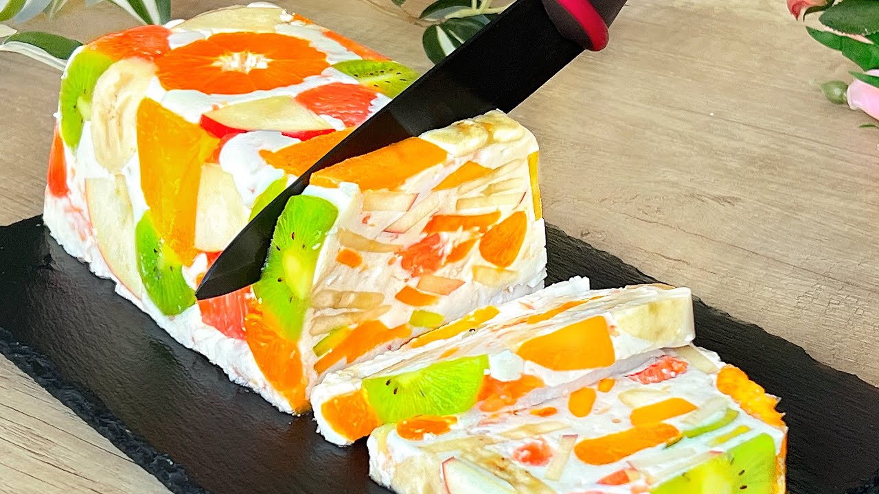 Nur Milch und Obst! Leckeres und gesundes Dessert ohne Gelatine und Backen in 5 Minuten.